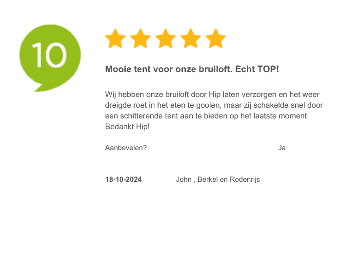 recensie John 18-10-2024 Stretchtent huren